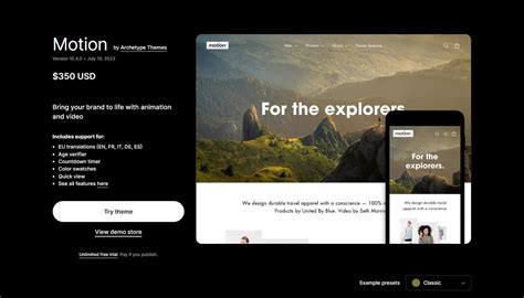 Motion Theme - Shopify theme for brand storytelling, mobile-optimized ...