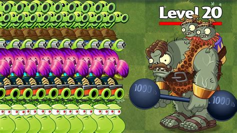 Pvz 2 Challenge 50 Plants Max Level Power Up Vs Strongman Gargantuar