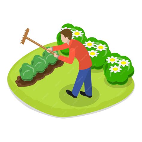 Premium Vector | D isometric flat vector illustration of garden