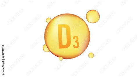 Vitamin D3 gold shining icon Ascorbic acid Motion graphics Stock ビデオ