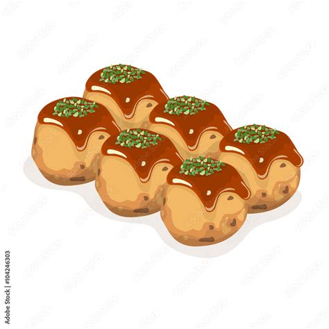 Takoyaki Illustration Stock Vector | Adobe Stock