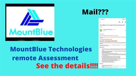 Mount Blue Technologies Remote Assessment Link Mail Received Youtube