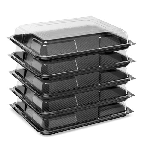 Black Serving Platters With Clear Lids - 4 Sizes Available – Forever Party