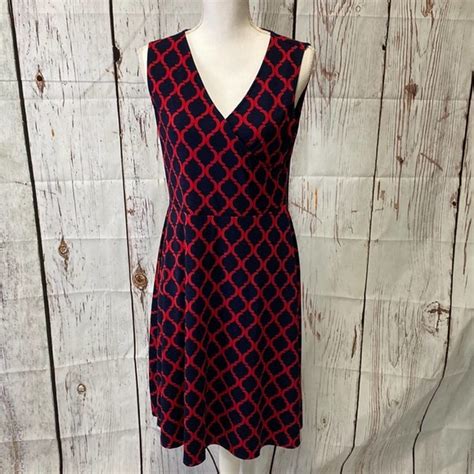 41 Hawthorn Dresses 4 Hawthorne Red And Navy Blue Geometric Design