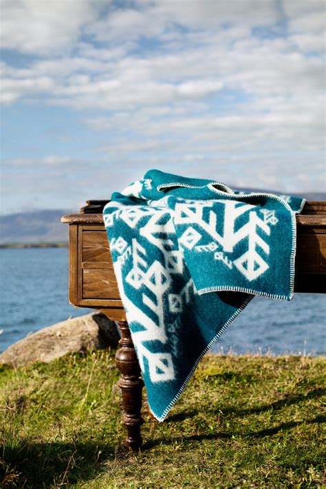 Nordic Love Wool Blanket Dark Teal Alrun Nordic Design