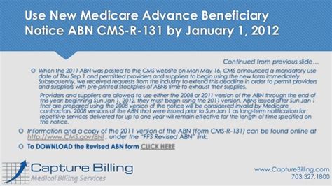 New Medicare Advance Beneficiary Notice Abn Cms