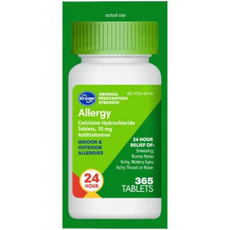 Kroger Allergy Tablets Cetirizine Hcl Big Deal Count Kroger