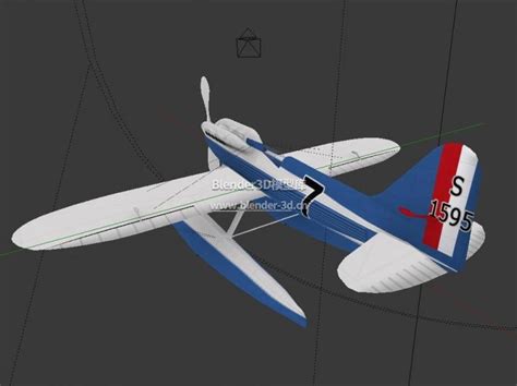 Blender 螺旋桨水上飞机3d模型素材资源免费下载 Blender3d模型库