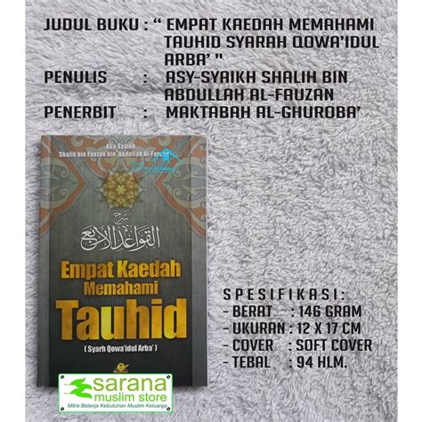 Jual Buku Empat Kaedah Memahami Tauhid Shopee Indonesia