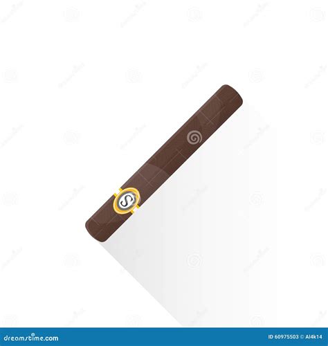 Vector Flat Cuban Cigar Illustration Stock Vector Illustration Of Dependency Rolled 60975503