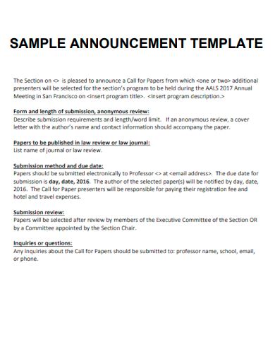 announcement samples  google docs illustrator indesign