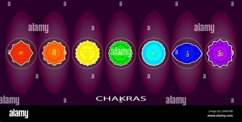 Illustration Chakras Set Muladhara Swadhisthana Manipura Anahata