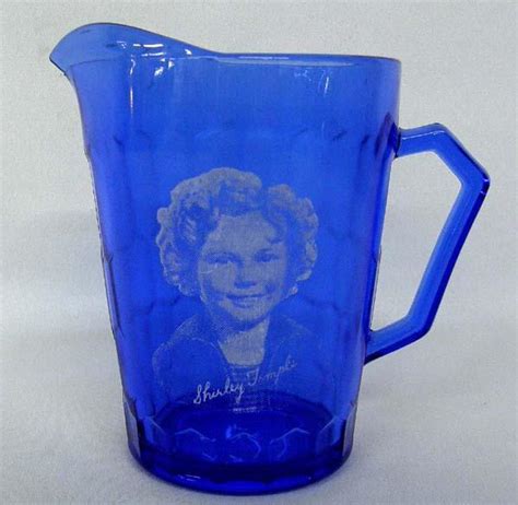 Shirley Temple Small Blue Glass Pitcher