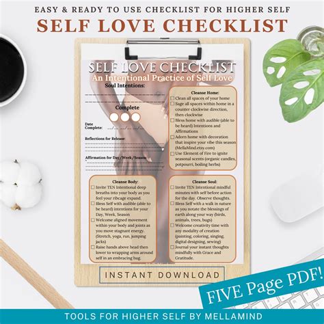 Digital Planner For Self Love Printable Pdf Self Care Etsy