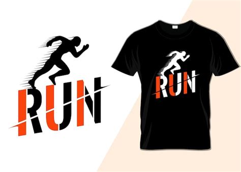 Premium Vector | Run typography t-shirt design