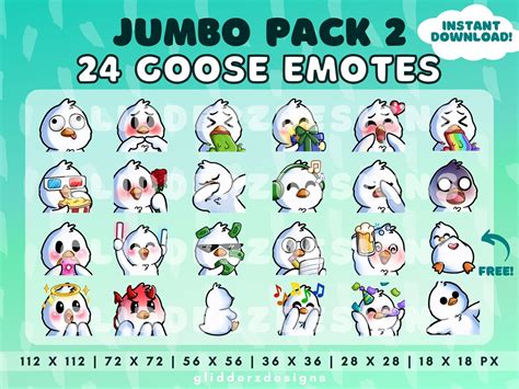 Goose Twitch Emote Jumbo Pack Goose Emotes Goose Emotes For