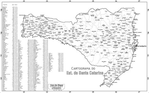 Mapa Do Estado De Santa Catarina Tu71 Ivango