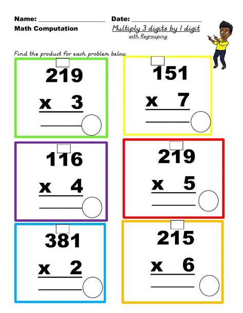 494203 Multiply 3 Digit By 1 Digit Regrouping