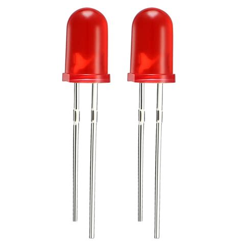 Uxcell 75pcs 5mm Red LED Diode Lights Colored Lens Diffused Round 1 9 2