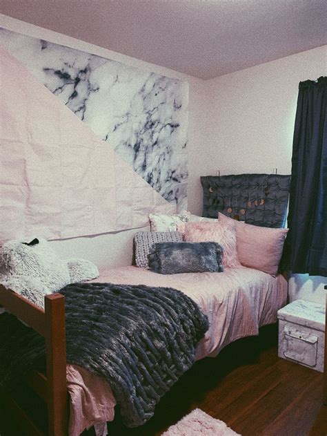 Pink And Grey Dorm Room Dorm Room Room Dorm