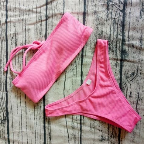 Bikini damskie P różowy S Lunzo pl