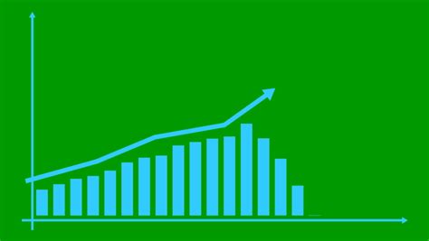 Animated Financial Growth Chart With Trend Line Graph On Transparent