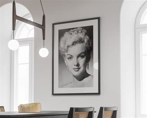 Vintage Marilyn Monroe Poster Black And White Marilyn Monroe Etsy