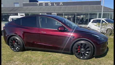 Teslas Midnight Cherry Red Performance Model Y A First Glimpse In