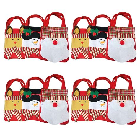 Christmas Fabric Holiday T Bags Reusable Grocery Party Favors