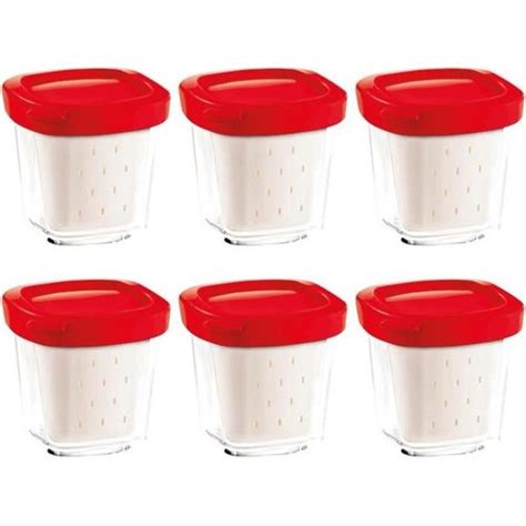 Yaourtière SEB Multi Délices XF100501 Coffret de 6 pots en verre avec