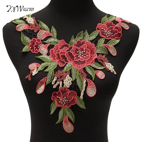 Aliexpress Buy Rose Flower Motif Collar Sew On Patch Cute