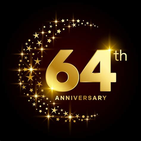 Premium Vector 64th Anniversary Logo Design Golden Anniversary Logo