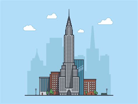 Chrysler Building Illustration in New York City