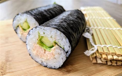 Tuna Maki Tuna Avocado Sushi Hand Rolls Tasty Homemade Sushi Seafood