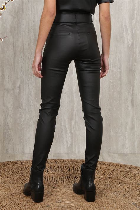 CALÇA BENGALINE LEATHER BIA PRETO