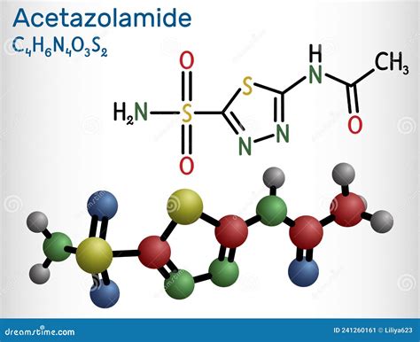 Acetazolamide Molecule. it is Carbonic Anhydrase Inhibitor Used To Treat Edema from Heart ...