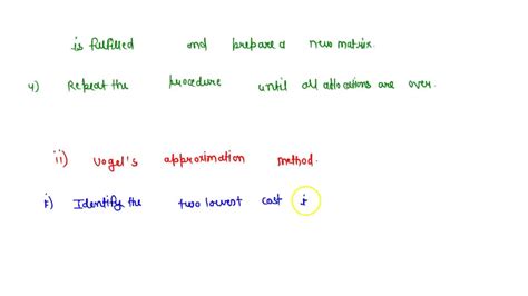 Solved Explain The Various Steps Involved In Solving Transportation