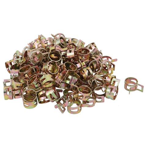 Uxcell 100 Pcs 12mm Spring Band Type Action Fuel Hose Pipe Air Clamp