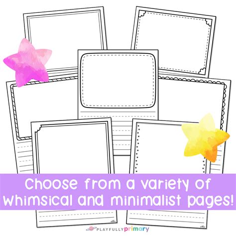 Kindergarten Journal Paper Printable Writing Paper With Drawing Box Playfully Primary