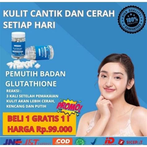 Jual Promo Kapsul Platinum Whitening Pemutih Badan Glutathione