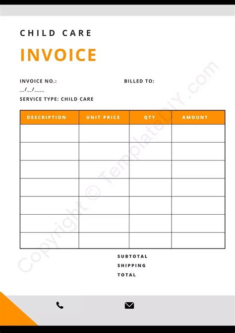 Free Child Care Invoice Template Web A Daycare Invoice Is A Form Sent