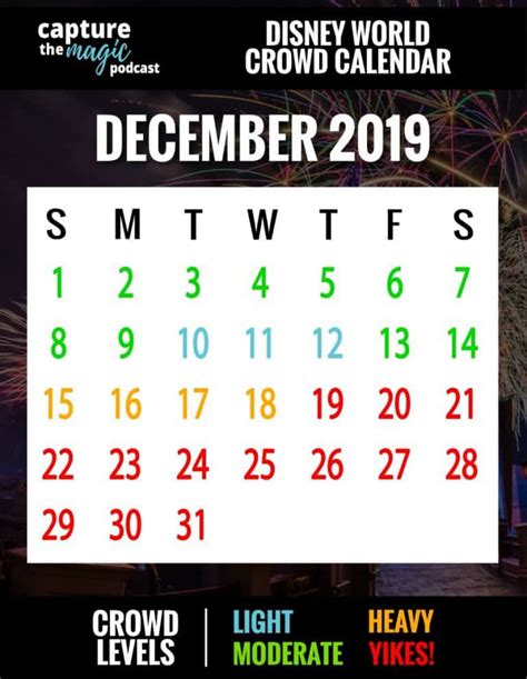 Disney World Crowd Calendar For 2018 And 2019 Capture The Magic Podcast