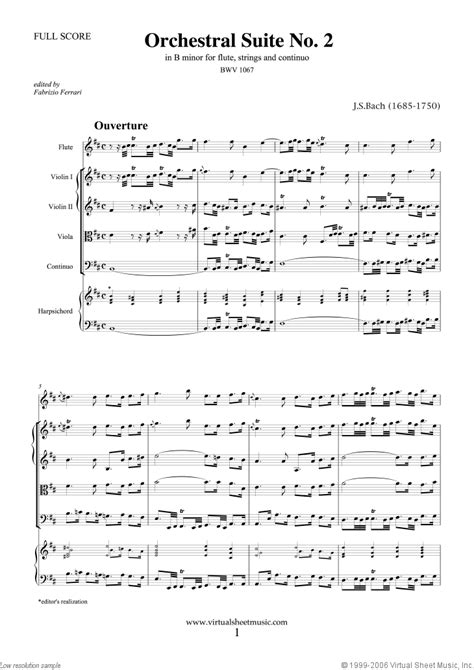 Bach Orchestral Suite No Bwv Sheet Music Pdf