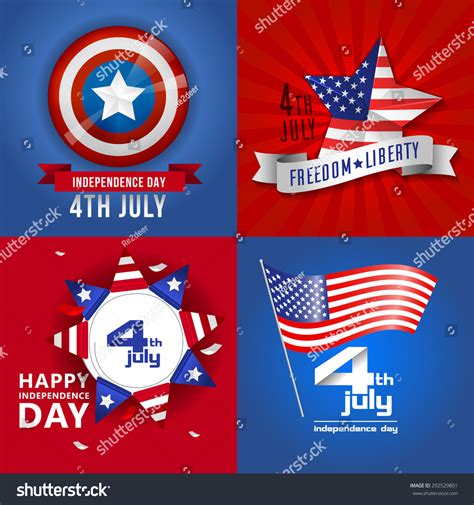 Happy Independence Day Card Independence Day Royalty Free Stock Vector 292529801