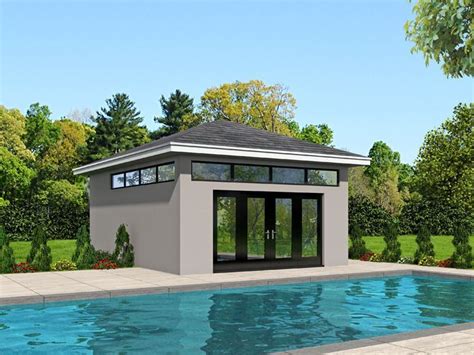 062P-0004: Modern Pool House Plan | Pool houses, Modern pool house ...