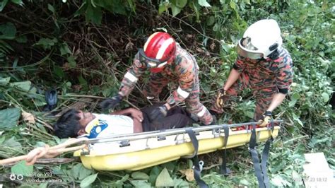 PEMANDU DAN KELINDAN CEDERA PARAH LORI JATUH GAUNG DI RANAU Borneo