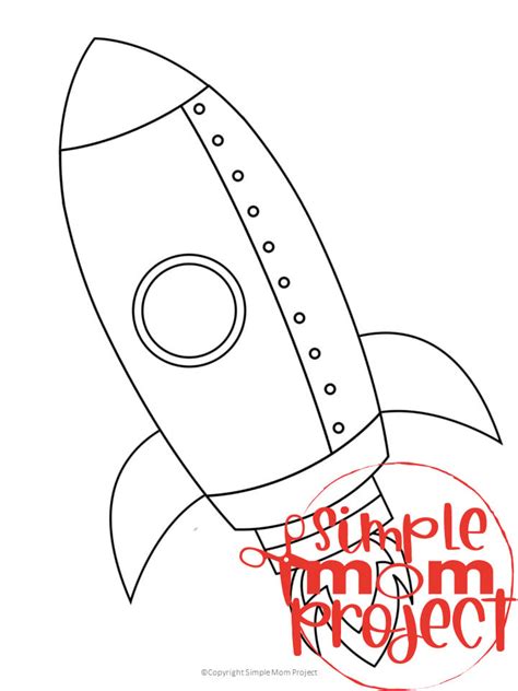 Simple Rocket Ship Coloring Page