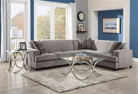 Tess Grey Velvet Sectional Sofa - KFROOMS | Pull out bed