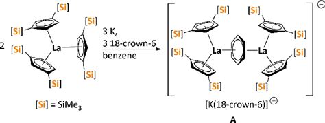 Scheme 1. Synthesis of [K(18-crown-6)][(Cp'' 2 La) 2 (μ-η 6 :η 6 -C 6 H ...