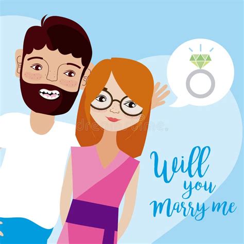 Will You Marry Me Card Stock Vector Illustration Of Celebration